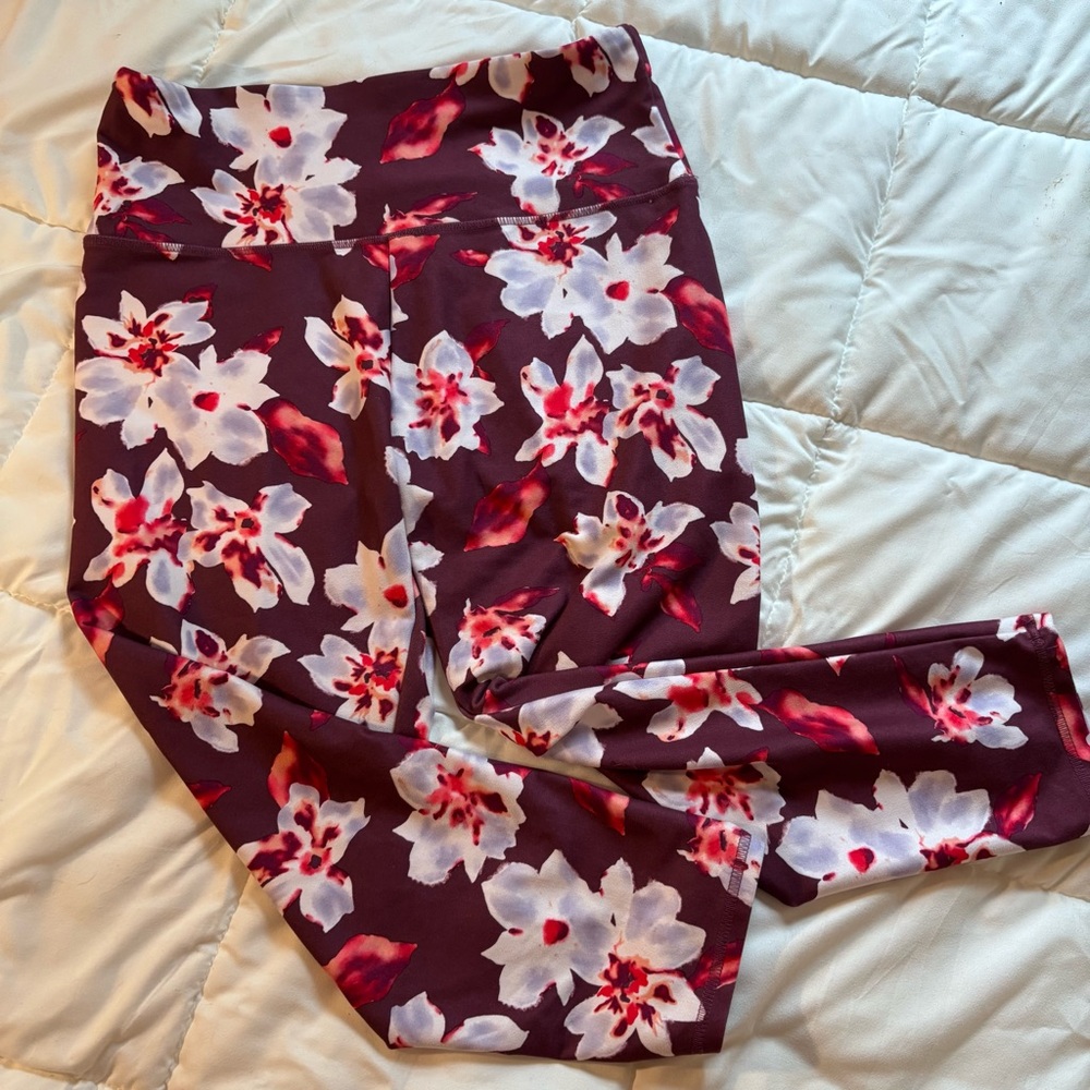 Unbranded Women’s Floral‎ pattern  athletic casual fitness Leggings.large